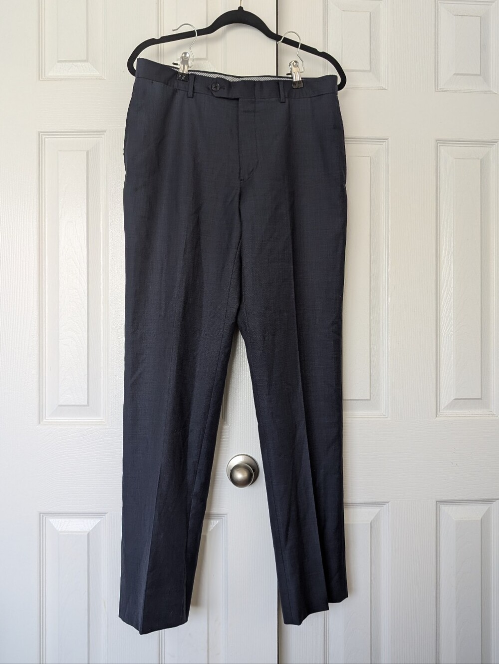 Tommy Hilfiger Men's Navy Blue Wool Dress Pants